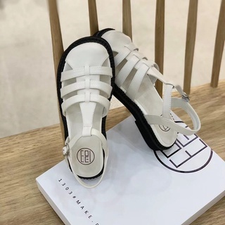 Sweetc Kasut Perempuan sandalias de mujer moda hueco tacón bajo zapatos romanos (3)
