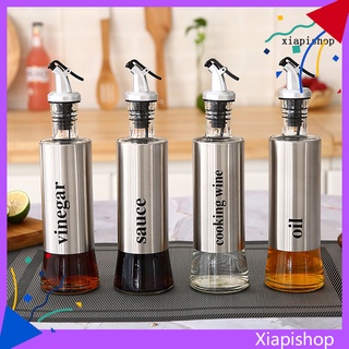 xiapishop - botella de almacenamiento de acero inoxidable para sal de cocina, aceite de oliva, vinagre, salsa, condimentos (1)