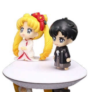 Lanfy regalos Sailor Moon figuras de acción Anime figuras de juguete figura modelo Kimono Scultures dibujos animados de PVC muñeca juguetes vestido de boda muñeca adornos (9)