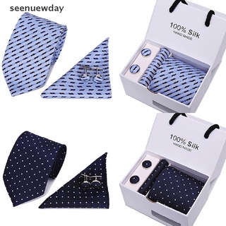 [ver] 5x/set hombres corbata corbata hanky gemelos conjuntos formal boda negocios fiesta regalo