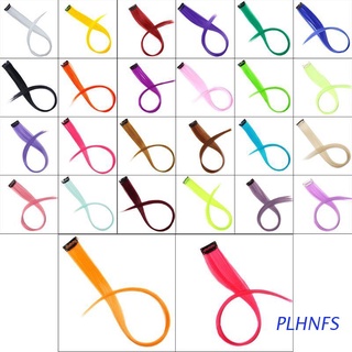 plhnfs 5 piezas de color resaltado extensiones de pelo recto clip en peluca resistente al calor