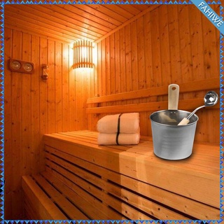 (Fahiwe) 5l Barril/fashion De aluminio durable con combinación De Laddle Para Sauna/Spa/invierno/Uso Interno