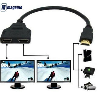 Divisor HDMI 1 entrada macho a 2 salidas hembra cable convertidor convertidor 1080P para videojuegos videos dispositivos multimedia (1)