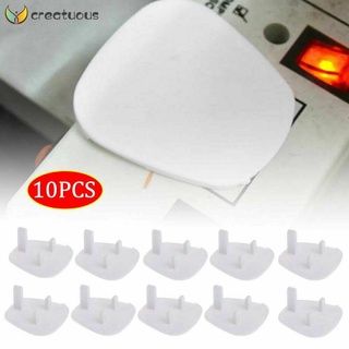 CREATUOUS 10PCS UK Socket Cover Durable Safety Protector Plug Cover New Electronic Safety Cover Child Baby Safety Simple Plug Guard