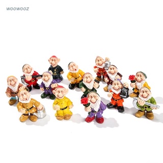 Lucky* 14 piezas miniatura de resina de cuento de hadas enanas figuritas jardín Mini elfos estatuas juguete para Micro paisaje musgo Bonsai decoración