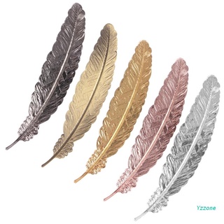 yzz Creative Retro Feather Shaped Metal Bookmark Page Marker For Books Office School