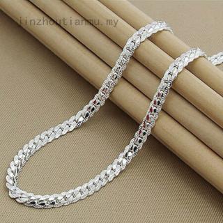 jinzhoutianmu - Juego de pulseras de plata de ley 925 (8 MM, cadena plana)