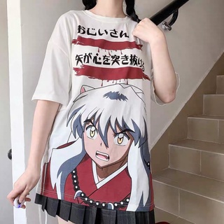 Mujer Suelta BF Viento Inuyasha Dibujos Animados Camiseta De Manga Corta