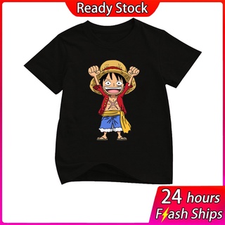 Camiseta niño/niña para 2 a 15 años - una pieza D. Luffy designs ropa de verano para niños