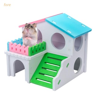 fore hamster villa de madera pequeños animales de color escondite escalada juguete jaula masticar juguetes