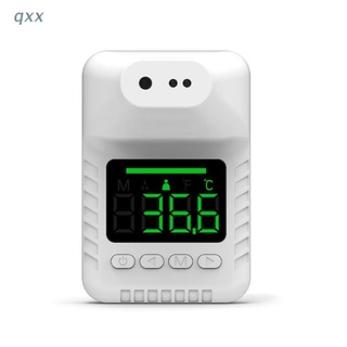 Qx termómetro infrarrojo sin contacto actualizado montado en la pared sin contacto LED Digital de medición de temperatura herramienta para oficina fábrica tienda escuela (1)