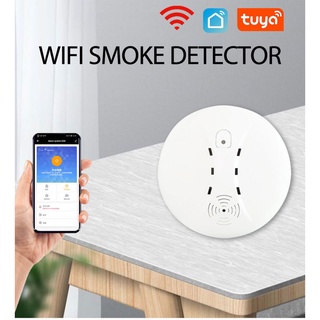 Detector de humo inalámbrico de alarma de humo de graffiti con wifi para incendios en el hogar detector de humo de redes tuya GETRICH (2)