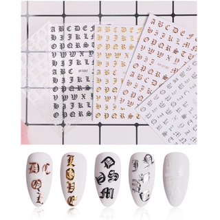5 Sheets Self Adhesive Manicure Nail Stickers Letters Decals Charms for Mirrors