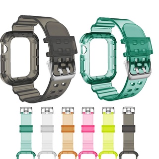SHOT1 Durable Watch Band 38mm 40mm 42mm 44mm Compatible with Watch Series6/5/4/3/2/1/SE Compatible with Apple Watch Silicone TPU Crystal Clear Adjustable Sport Strap/Multicolor (8)