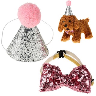 2 pzas sombrero+corbata para mascotas/gato perro/papá noel/navidad