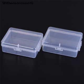 (witheredroseshg) 2pcs pequeña caja de almacenamiento de plástico transparente transparente cuadrado transparente multiuso caja de exhibición en venta