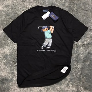Ralph Lauren Golf parodia Bear negro auténtica camiseta Polo | BAJU KAOS camiseta TEE mismo estilo para hombres y mujeres