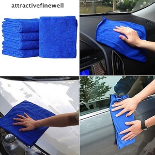 [atractivefinewell] 5 piezas fabulosas gran paño azul de lavado de coche auto cuidado de microfibra toallas de limpieza
