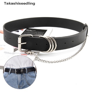 Takashiseedling/ Punk cadena negro cinturón de cuero mujeres hebilla de Metal cinturón de cintura Vintage niñas cinturón productos populares