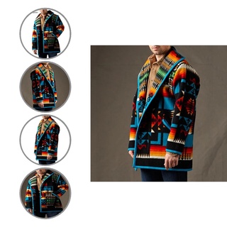 jishez.cl Cardigan Winter Coat Warm Printing Men Jacket Good Stitching for Home
