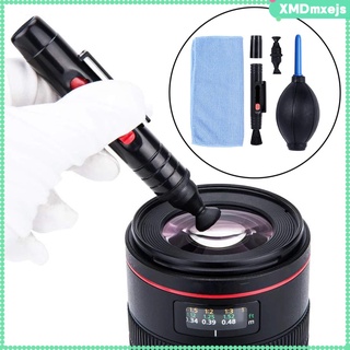 kit de limpieza de cámara 3 en 1 pluma de polvo/blower/ropa para reloj lcd slr vcr