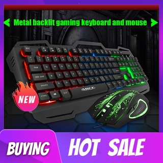 haodebat IMICE KM-690 Keyboard Mouse Set Waterproof Backlight Mechanical Feel Extreme Responsiveness Wired Gaming Keyboard Mouse Kit for Gaming Computers