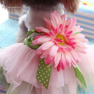 Wx pet perro margarita flor gasa tutú vestido falda cachorro gato Bowknot princesa ropa