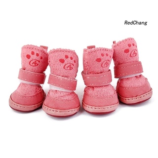 Pet Dog Winter Anti-Skid Comfy Walking Warm Cozy Berber Fleece Shoes Snow Boots (2)