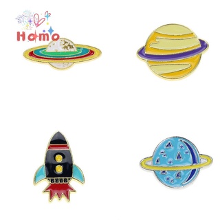 HOMOATION Star Stras Moon Space Brooches Rocket Badges Gift Planet Enamel Pins Astronaut For Universe Lover Jewelry Clothing accessories Lapel Pin