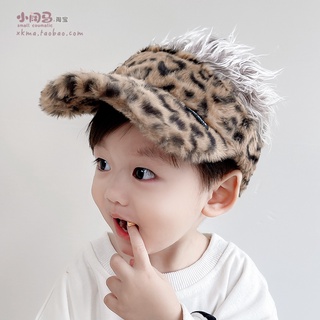 Boy baby hat autumn and winter children s peaked cap Korean version of the trendy boy wig hat personality fashion sun hat 1 year old 2