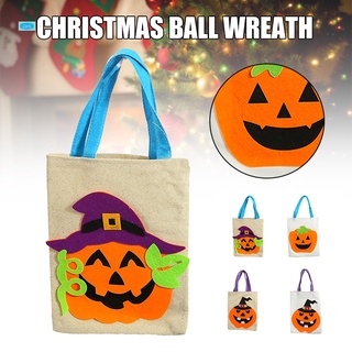 portátil tote bag multiusos halloween candy bag gran capacidad arpillera calabaza bolsa de regalo para fiesta festival