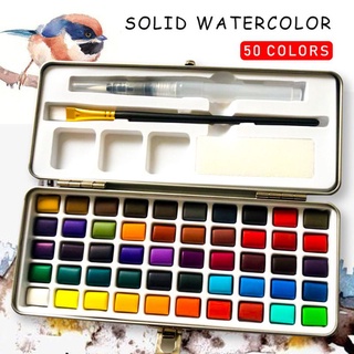 trail 50 colores sólido acuarela pintura pigmento conjunto portátil para principiantes dibujo arte (7)