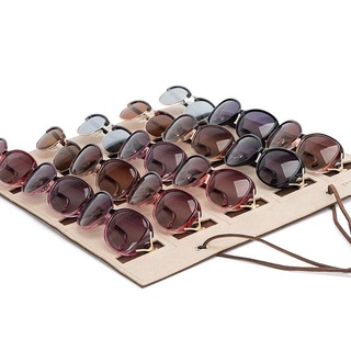 Septiembre multifunción gafas de sol titular creativo organizador de almacenamiento de pared bolsillo colgante soporte de exhibición fieltro 15 ranuras percha gafas hogar estante/Multicolor (9)