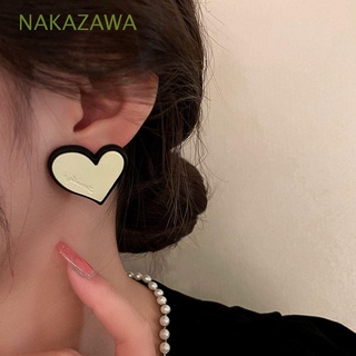 Nakazawa Retro mujeres plata aguja aleación amor letra estilo pendientes corazón pendientes/Multicolor