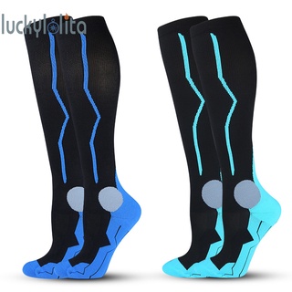 Luc-ready Unisex varicosas venas largas calcetines de compresión correr ciclismo estiramiento medias