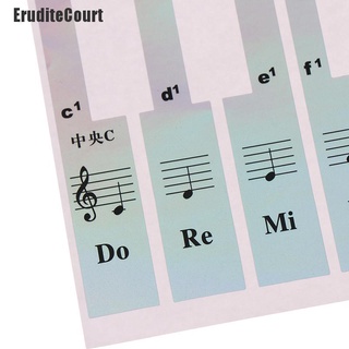 Eruditecourt~ nuevo colorido Piano teclado pegatinas universales para órgano electrónico Stave nota (6)