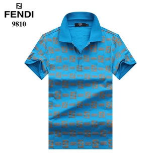 FENDI men polo-shirts Camisa Polo Camiseta de Manga corta con estampado de color sólido para hombre