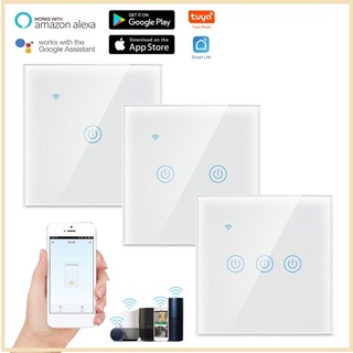 Hot Promotion 1/2/3/4 gang TUYA WiFi Smart Touch Switch 220-240V Home Wall Button for Alexa and Google Home Assistant EU Standard COD (1)