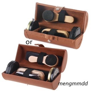meng Leather shoes care set of 6 pieces, shoehorn, shoe polish, shoe brush, cleaning cloth, sponge brush, sponge wipe (1)