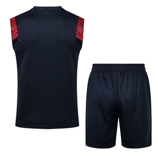 2021 paris hombres royal blue entrenamiento tank top shorts fútbol entrenamiento conjunto (2)