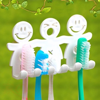 Fuyan soporte De succión Kawaii Smiling cara cepillo De dientes juego De cepillo De dientes para baño soporte posición 5 Ganchos/Multicolor (1)