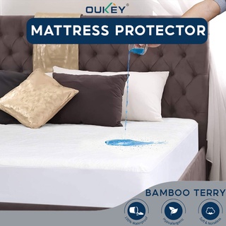 Impermeable Cadar Queen funda de colchón de bambú Terry ajustable bolsillo profundo Protector de cama para niños adultos mascotas