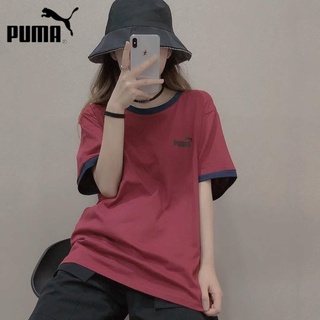 puma 100% original mujer camiseta deportiva color sólido cuello redondo impreso manga corta top