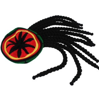 KING Men Women Novelty Dreadlocks Wig Hat Reggae Jamaican Style Crocheted Knitted Beanies Long Black Hair Halloween Beret Cap