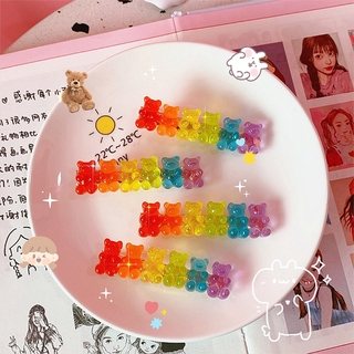 Jalea oso colorido moda Clip de pelo,Kawaii arco iris Color Clip de pelo, Gummy bears horquilla moda accesorios de pelo joyería coreana