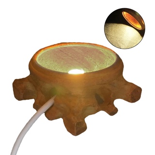 SAY luminoso LED Base de madera maciza caoba hueco tallado de raíz para uso de bola de cristal (6)
