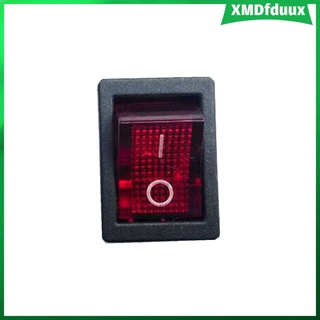Pack Of 10 DPST Rocker Switch With On-Off Momentary Latching 4 Pins 2 Circuits Red Indicator Light 6A/250V 10A/125V AC