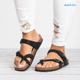 As mujeres verano playa Clip dedo del pie hebilla correa diapositiva sandalias zapatos sandalias planas