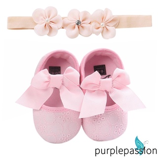 Purp-Recién nacido zapatos de Color sólido Casual Simple cómodo antideslizante zapatos de lazo con la cabeza (1)