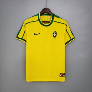 Brasil 1998 Camiseta De Fútbol Retro Amarilla De Casa